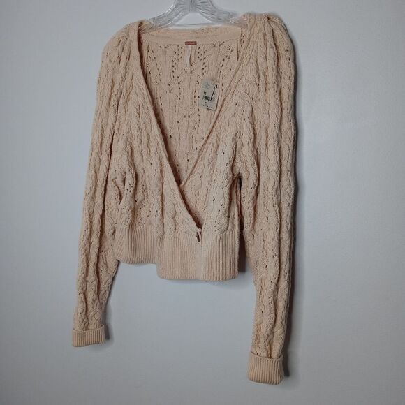 FREE PEOPLE OLIVE YOU CARDI IN MACADAMIA - Picture 6 of 11